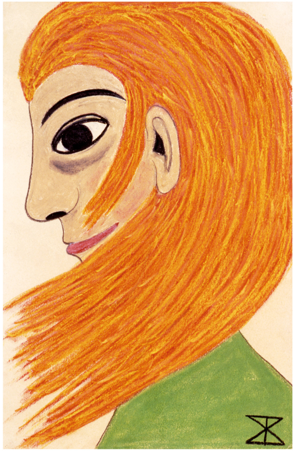 Margarete Held: Hilaria, Göttin des Windes, 1950, Pastell/Papier, 42 x 27,5 cm