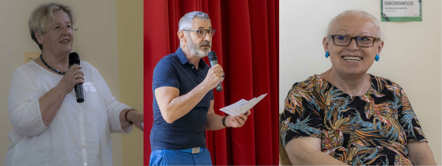 Mathilde Kannenberg (Vorsitzende Seniorenvertretung Steglitz-Zehlendorf), Moderator Dieter Schmidt (Lebensort Vielfalt), Nora Eckert (Bundesverband Trans*) 