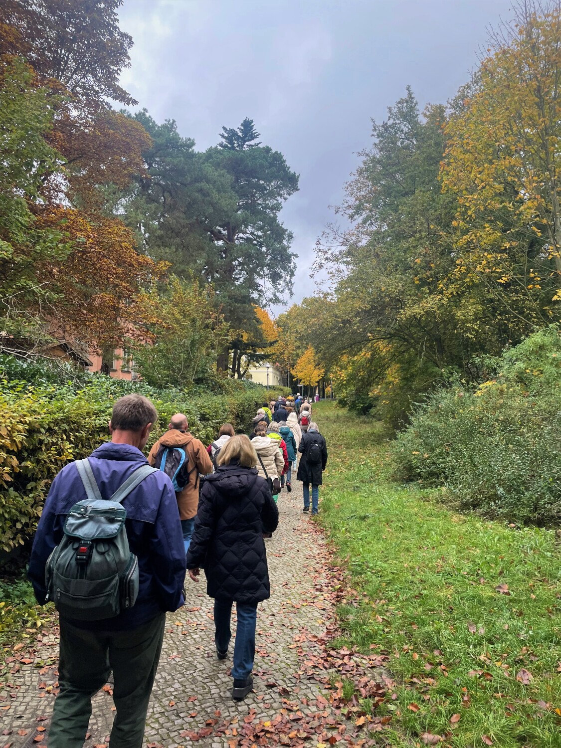 Die Teilnehmenden entlang des Erdmann-Graeser-Wegs