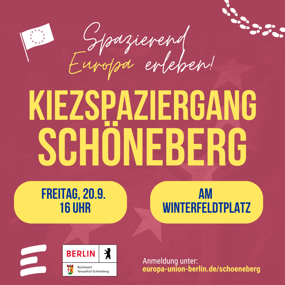 Kiezspaziergang Schöneberg - Spazierend Europe erleben am Freitag, dem 20. September 2024 um 16 Uhr am Winterfeldtplatz.