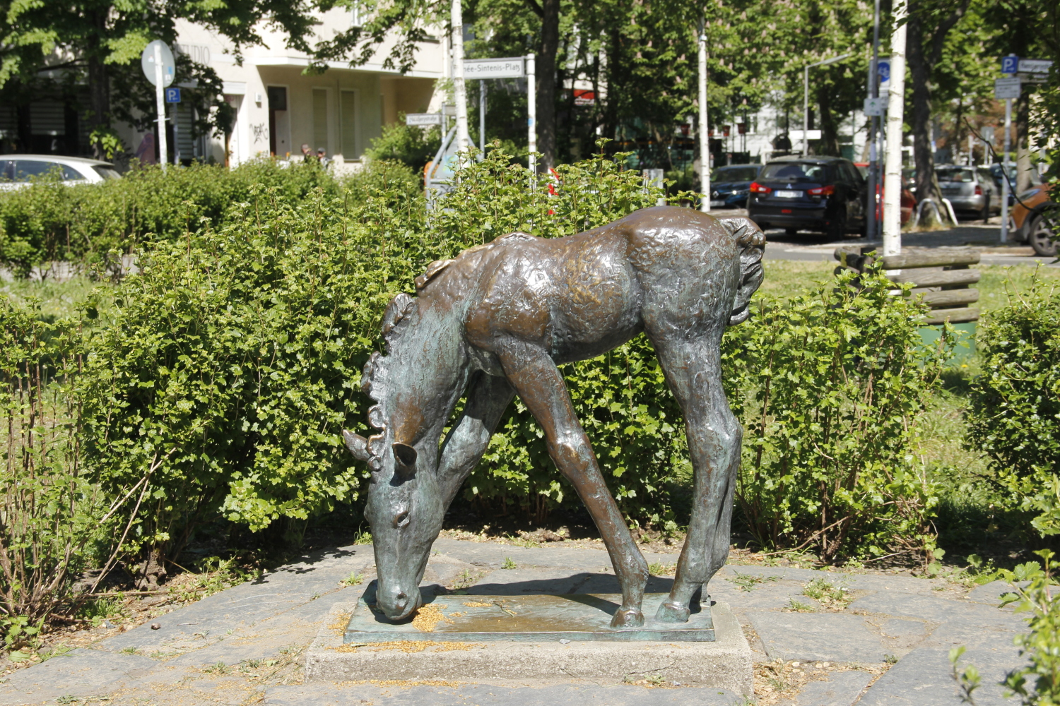 Skulptur eines Pferdes