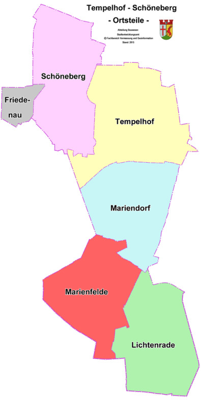 Ortsteile in Tempelhof-Schöneberg - Karte - Berlin.de