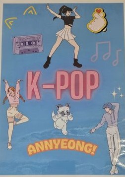 Hinweisplakat für K.Pop-CDs