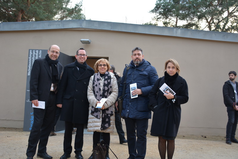 v.l.n.r. BVV-Vorsteher Peter Gross, Bezirksbürgermeister Oliver Igel, Vorsitzende des Partnerschaftskomitees Stefania Manenti, Bürgermeister Albineas Nico Giberti, stellv. Bürgermeisterin Albineas Mirella Rossi