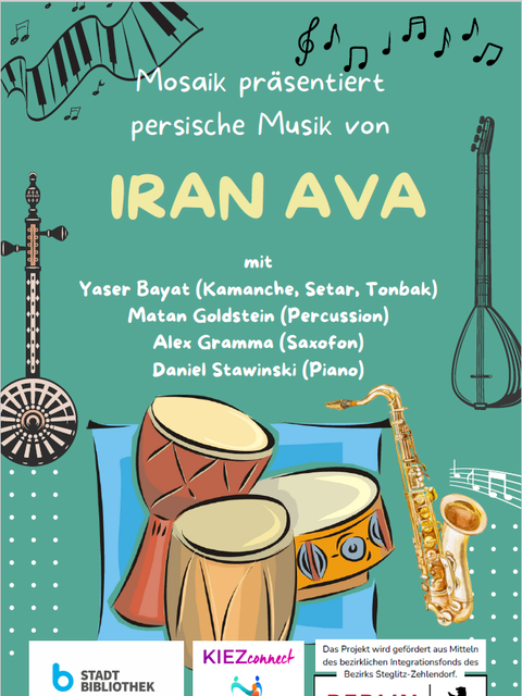 Bildvergrößerung: Einladungsflyer zum Konzert von Iran Ava am 06.06.2024 (Rückseite)