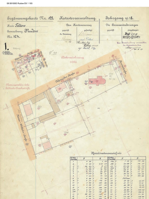 Handgezeichnete Ersatzkarte von der Köpenicker Straße 178