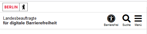Menü-Leiste zum Internetauftritt der Landesbeauftragten für digitale Barrierefreiheit