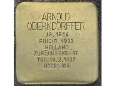 Bildvergrößerung: Stolperstein Arnold Oberndörffer