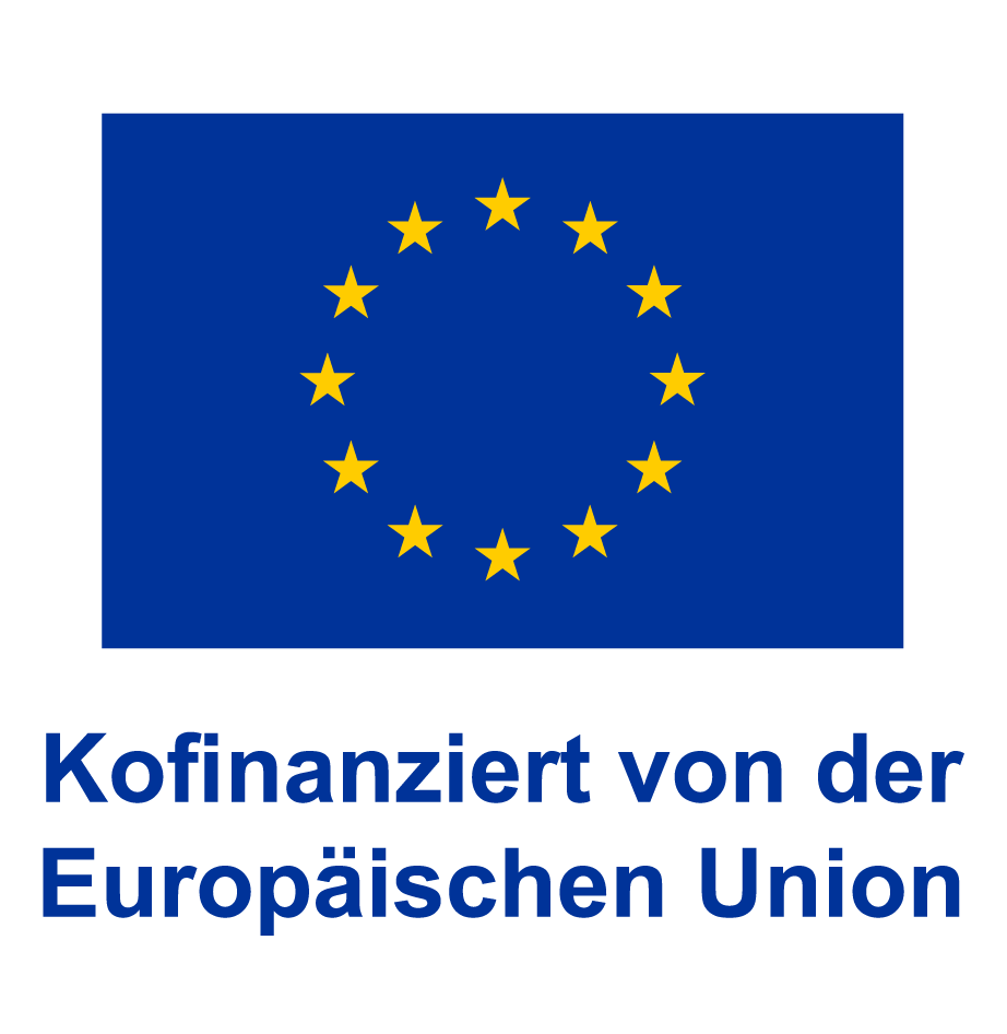Flagge derEuropäischen Union mit dem Hinweis auf die Kofinanzierung