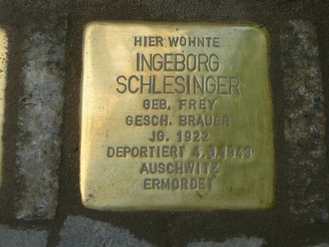 Bildvergrößerung: Stolperstein für Ingeborg Schlesinger