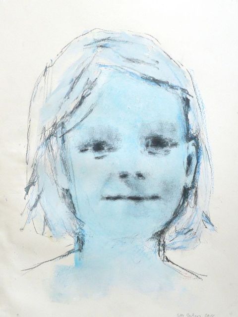 Bildvergrößerung: Ulli Beckers: Portrait Mädchen, 2016, Bleistift und Ölfarbe 