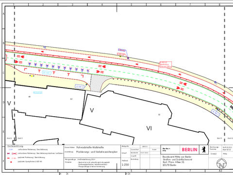 Bildvergrößerung: Verkehrszeichenplan Wallstrasse 9/10