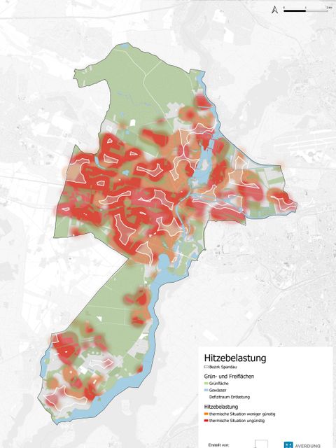 Karte Hitzebelastung Spandau