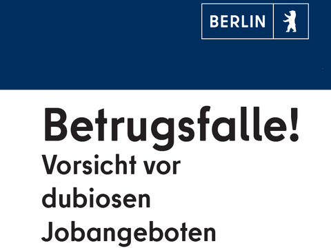 Warnung der Polizei vor der Jobfalle bei dubiosen Jobangeboten