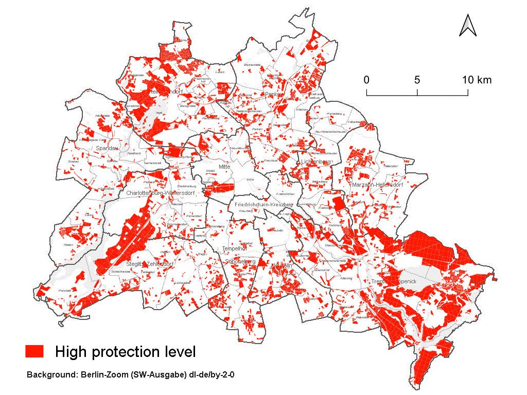 Fig. 11: Areas designated as ‘high protection level’