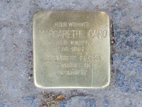 Stolperstein Margarethe Caro, Foto: F. Siebold, Okt. 2012