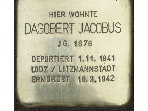 Bildvergrößerung: Stolperstein Dagobert Jacobus