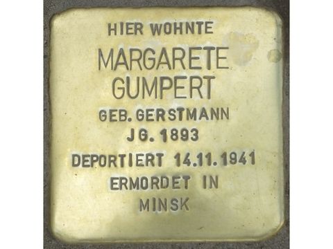 Stolperstein Margarete Gumpert, Foto:H.-J. Hupka, 2014