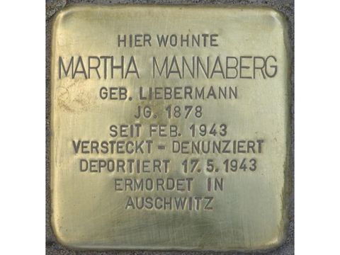 Bildvergrößerung: Stolperstein Martha Mannaberg