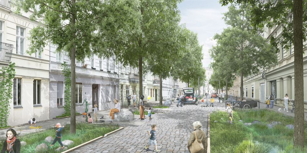 Klimastraße Hagenauer Straße Visualisierung Planungskonzept