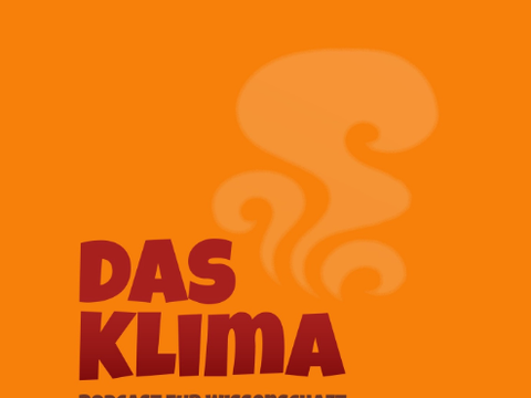 roter Schriftzug das Klima auf orangenem Hintergrund