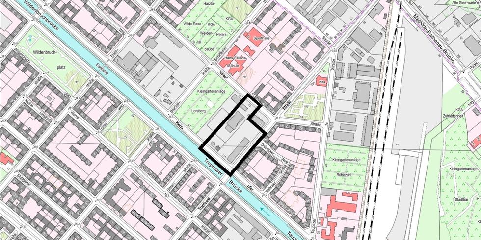 Übersichtskarte des Bebauungsplanes 8-70ba im Maßstab 1:10000