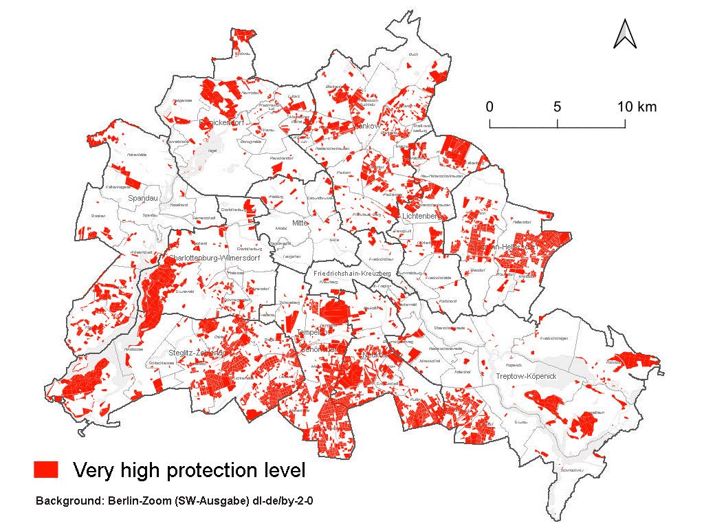 Fig. 10: Areas designated as ‘very high protection level’