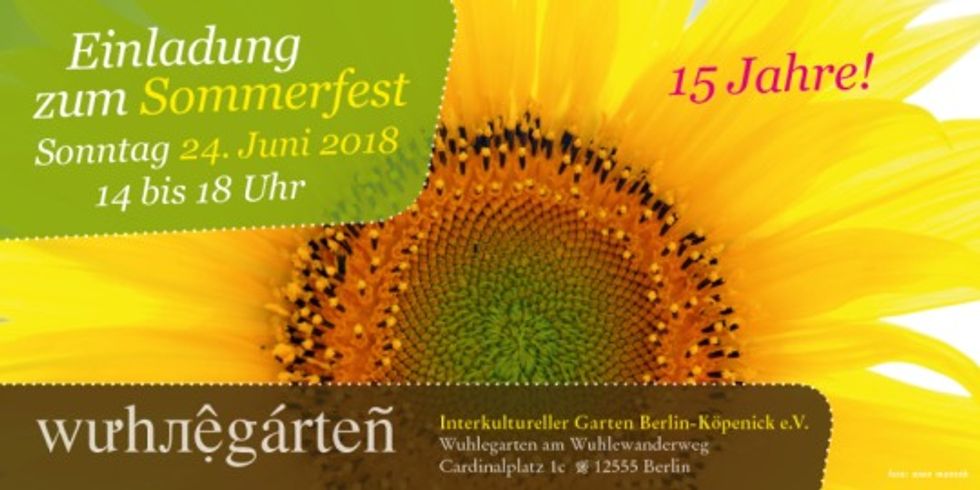 15 Jahre Wuhlegarten – Einladung zum Sommerfest 