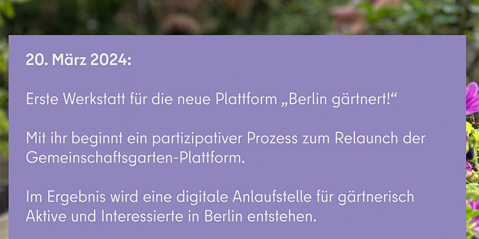 Video: 1. Werkstatt „Gemeinschaftsgarten-Plattform Berlin“