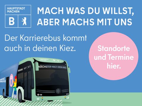 Bus in unterer linker Ecke, darüber der Text "Mach was du willst, aber machs mit uns"