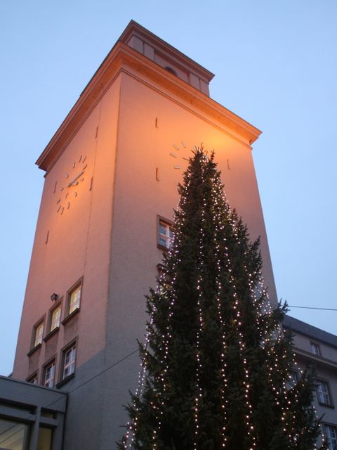 Weihnachtsbaum vorm Rathaus Tempelhof