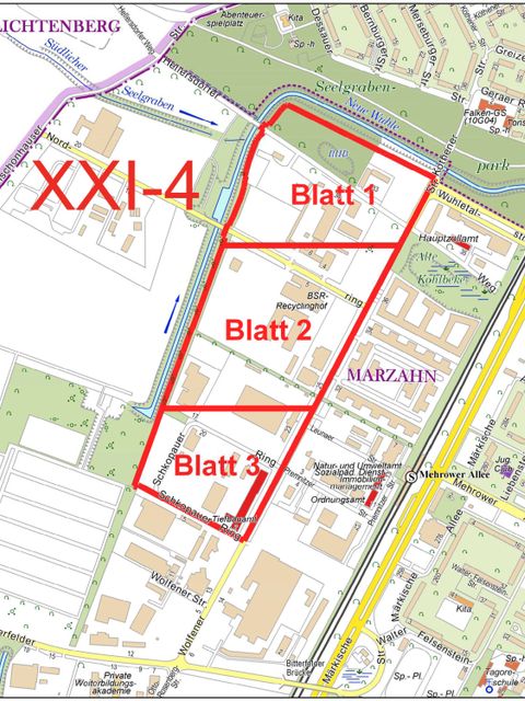 Übersichtskarte zum Bebauungsplan XXI-4