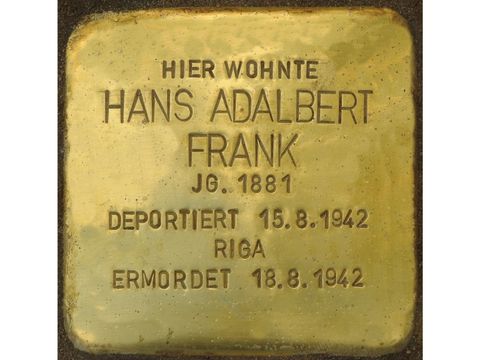 Bildvergrößerung: Stolperstein für Hans Adalbert Frank