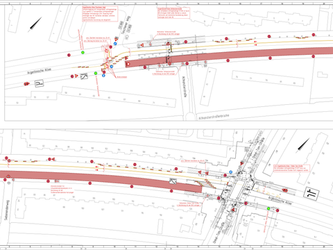Bildvergrößerung: Umleitungsplan im Rahmen der Baumaßname Argentinischen Allee
