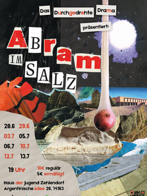 Bildvergrößerung: Flyer zur Theateraufführung „Abram im Salz“ von Nelly Sachs