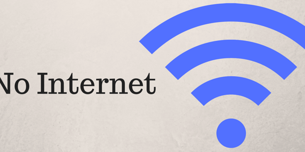 Symbol-Grafik mit dem Schriftzug No Internet