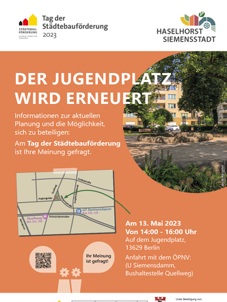 Plakat zur Veranstaltung zur Erneuerung des Jugendplatzes