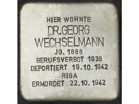 Bildvergrößerung: Stolperstein Dr. Georg Wechselmann