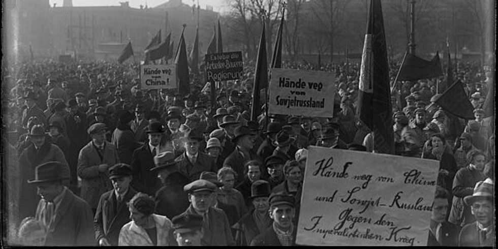 Protestierende im Lustgarten. Berlin, 30.1.1927