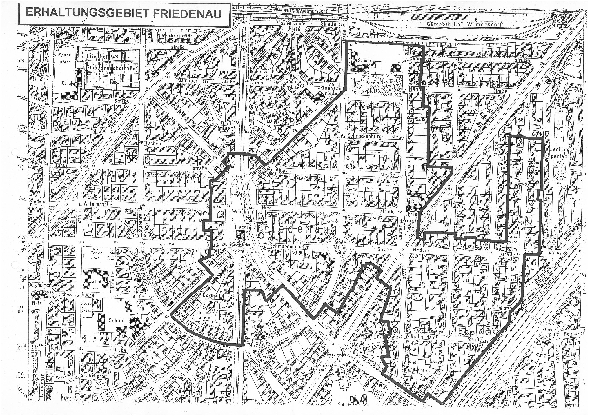 Bildvergrößerung: Übersichtskarte Erhaltungsgebiet Friedenau