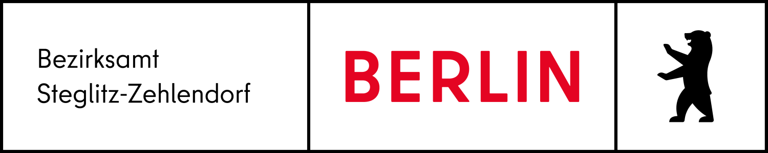 Logo Bezirksamt Steglitz-Zehlendorf (Horizontal, RGB, Positiv-Weiß)