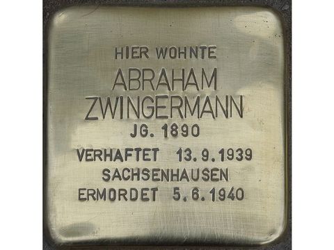 Bildvergrößerung: Stolperstein Abraham Zwingermann