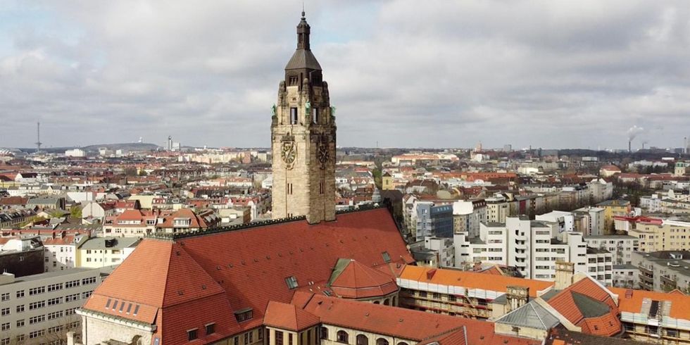 Rathaus flach von oben