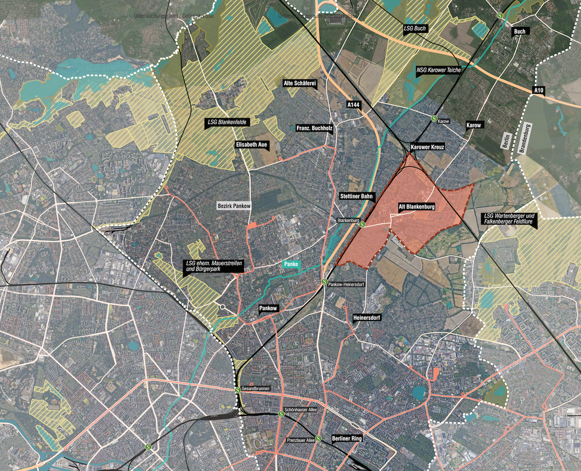 Lage des Betrachtungsraumes im Berliner Norden