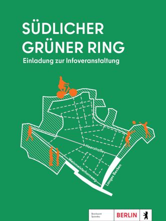 Flyer zur Informationsveranstaltung zum südlichen Grünen Ring am 11. Juli 2024 (Vorderseite)