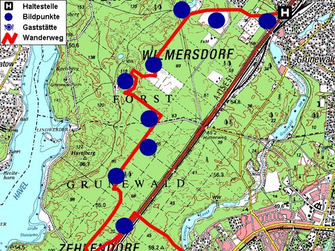 Bildvergrößerung: Wanderkarte Forst Grunewald