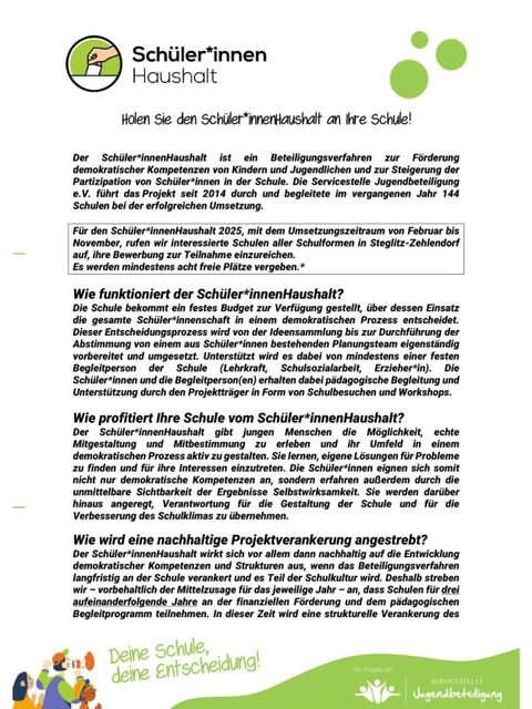 Bildvergrößerung: Flyer: Schüler*innenHaushalt 2025