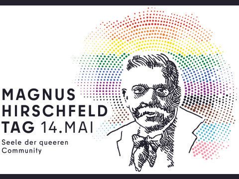 Logo zum Magnus Hirschfeld Tag am 14. Mai - Seele der queeren Community