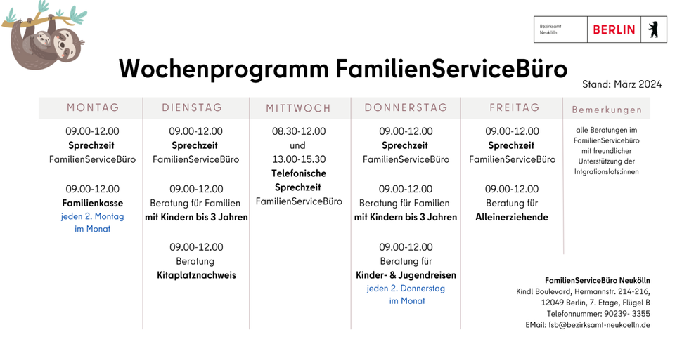 Wochenplan Drittanbieter FSB