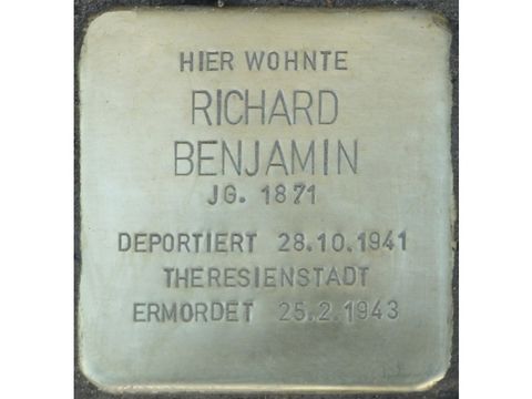 Bildvergrößerung: Stolperstein Richard Benjamin